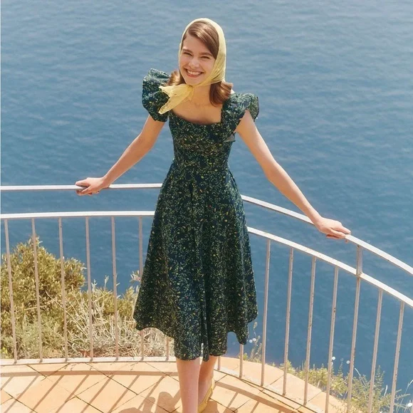 【ポーラチュカ】house on the hill Dress Hill House The Laura Shirt Dress Midnight Garden Linen
